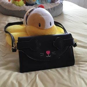 Betsy Johnson~Black Cat  Wallet/Purse with shoulder strap